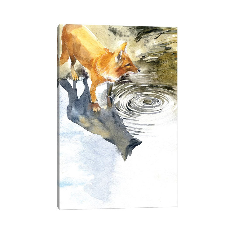 Fox By The River by Marina Ignatova - Wrapped Canvas Print, 101.6 cm H x 66.04 cm W x 3.175 cm D