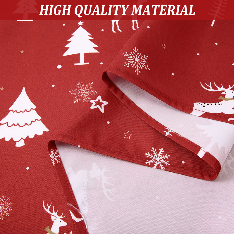 Nappe de Noël, nappe d'hiver lavable avec imprimé d'étoiles blanches et de sapins, décoration saisonnière pour les fêtes, les pique-niques et les soupers