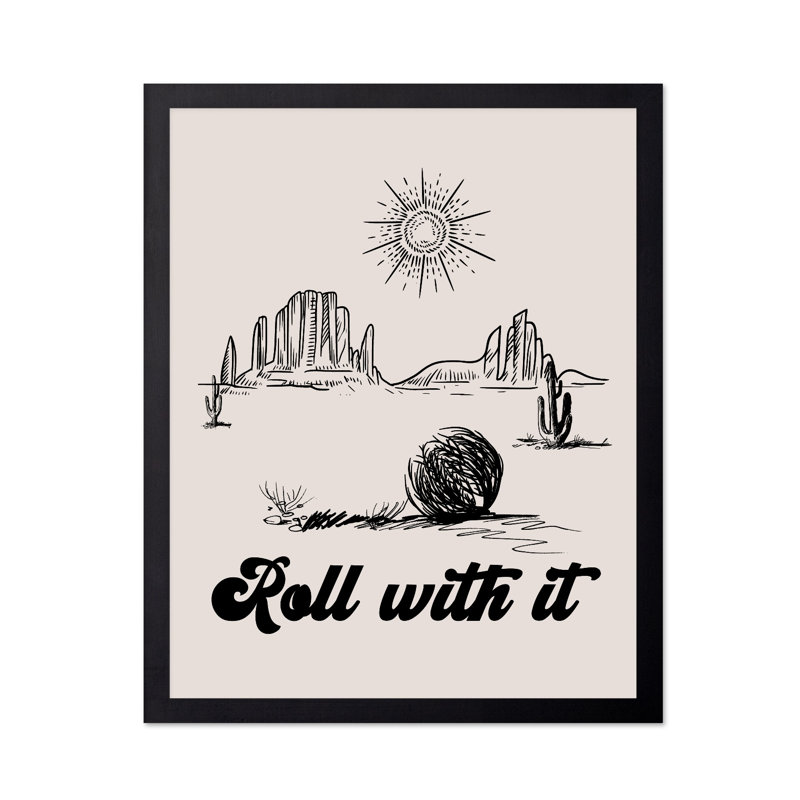 Rouleau beige avec elle, Black Framed, Poster, 24"H x 32"W
