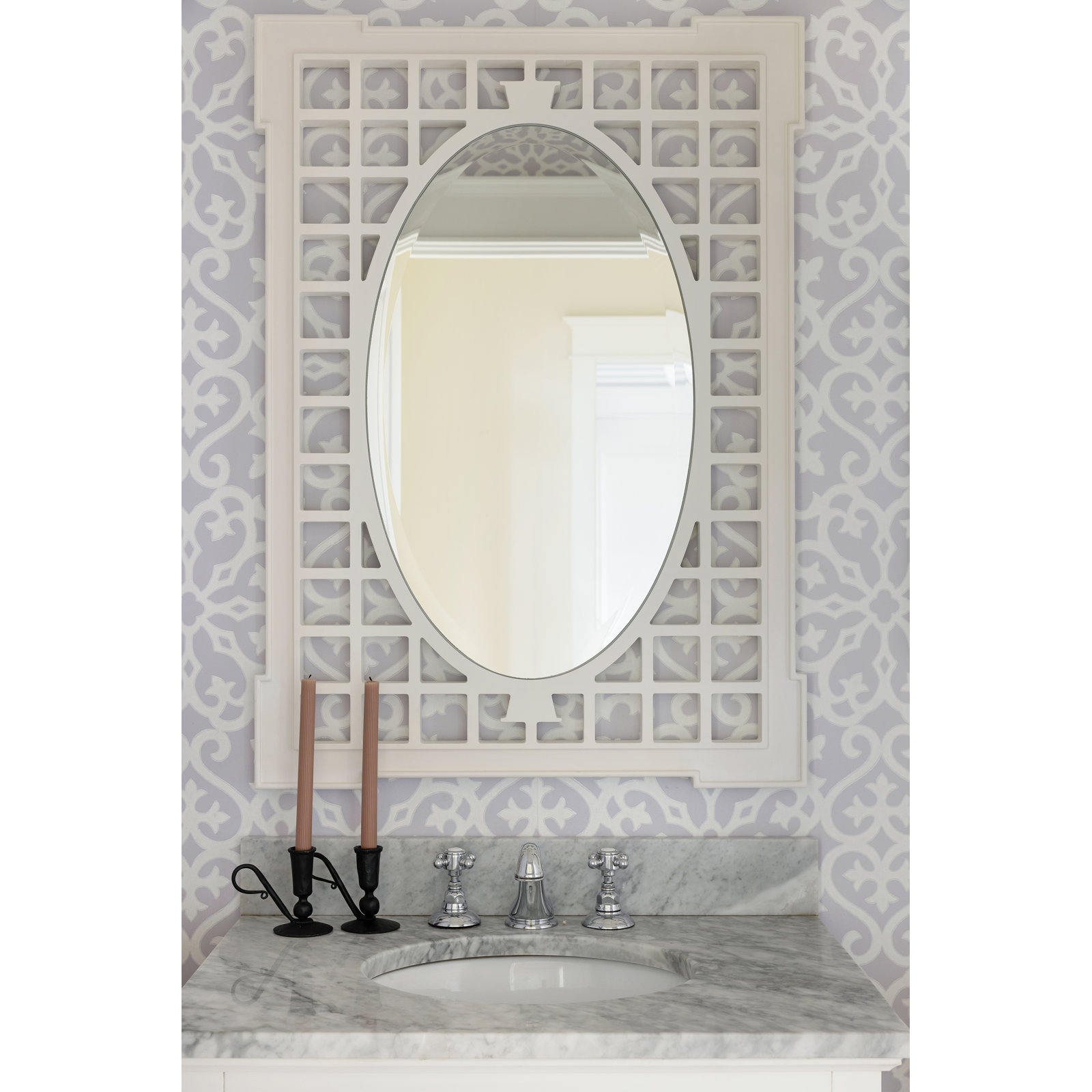 Emele Bria Hammel Garden Mirror, White
