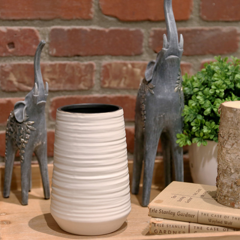 Ceramic Table Vase, 7.5" H x 5" W x 5" D