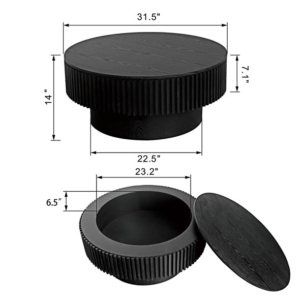 Latitude Run® Round Coffee Table With Storage - Wayfair Canada