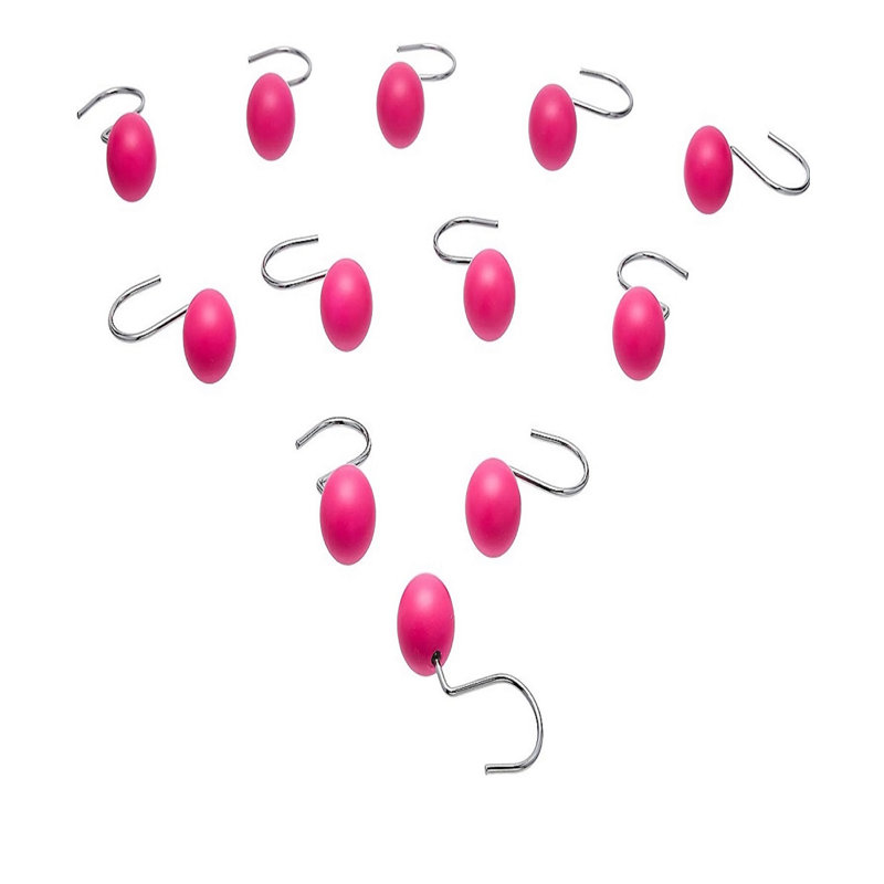 Crochets de rideau de douche ronds, Rose vif