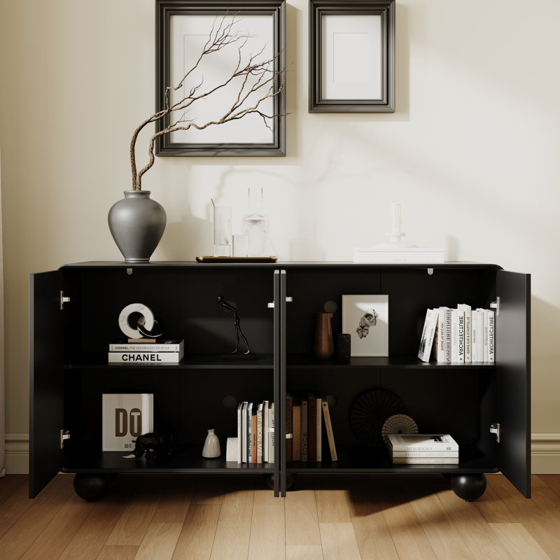 59" MDF Sideboard Black
