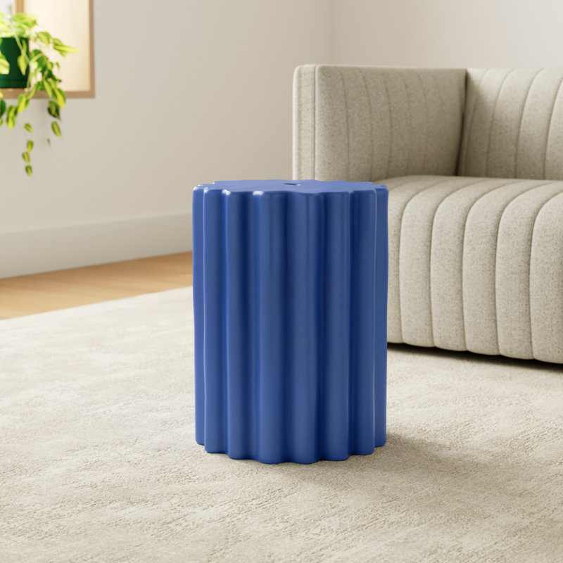 Pier Ceramic Accent Stool, Robins Egg Blue