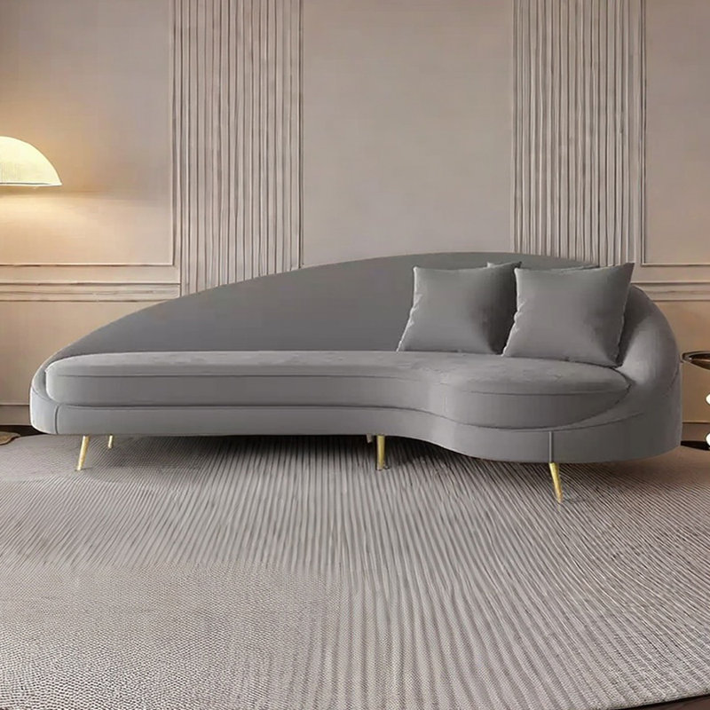 Canapé-lit Curved, Gris, Orienté à droite