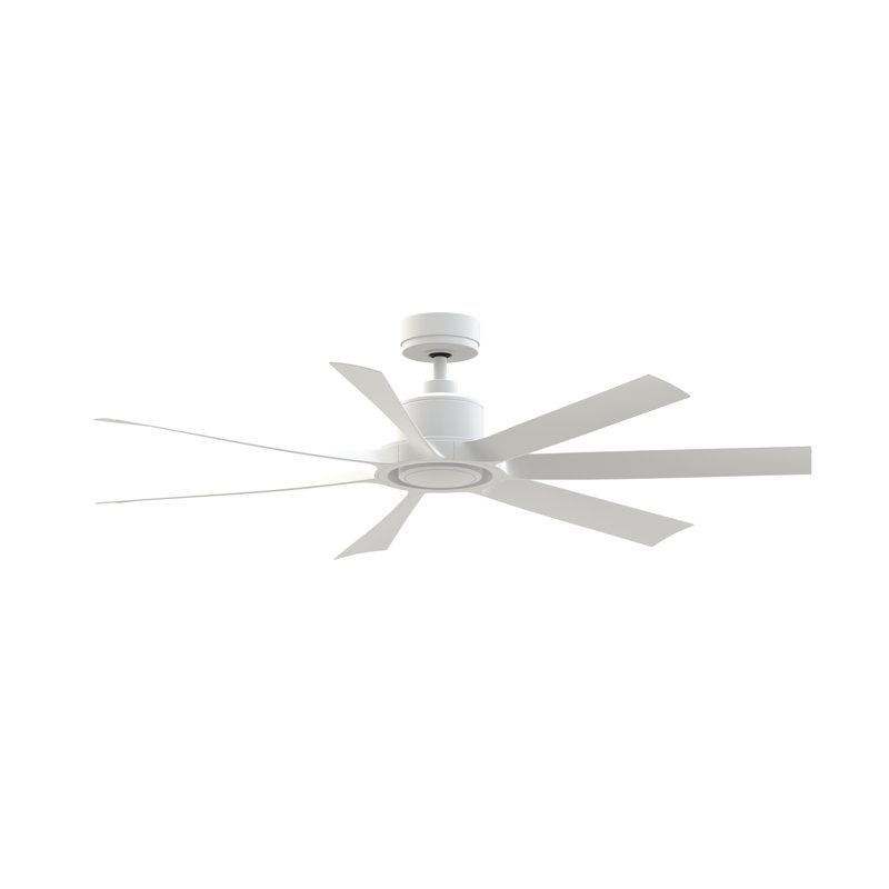 Lenzi 60 inch Indoor/Outdoor Ceiling Fan with LED Light Kit - Matte White with Matte White blades, Matte White, Matte White