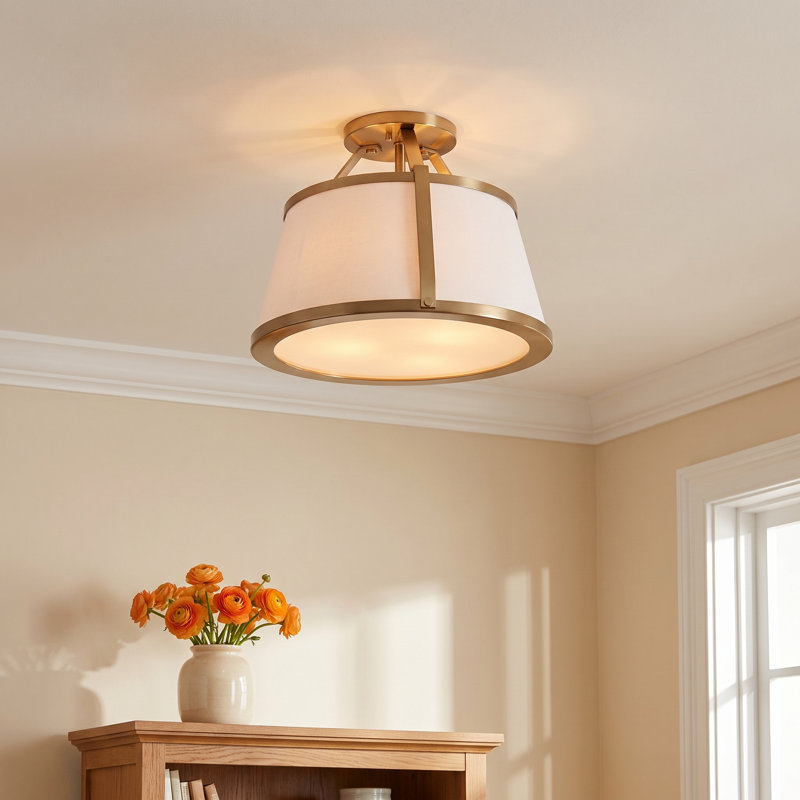 Vonnie Semi Flush Mount, Burnished Brass