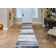 Tapis rayé bleu / gris Roseman