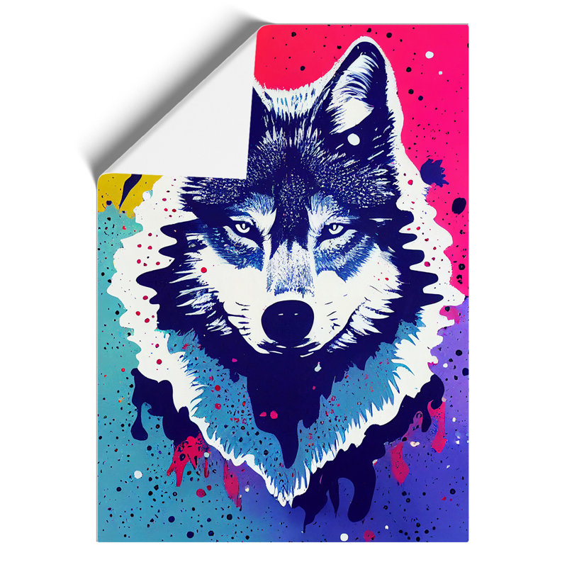 Wolf Dripping Paint No.4 Abstract - Wall Art, 29.7cm H x 21cm W, Paper, No Matte