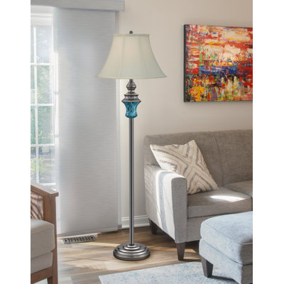 Rigoso - Lampe sur pied 60 po à interrupteur tactile poli flamand