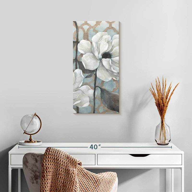 Coquelicots blancs, H 24 po x l 12 po