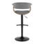 Tabouret de bar réglable 43 po Mid-Century moderne en métal noir avec repose-pieds gris (ensemble de 2)-1770453053