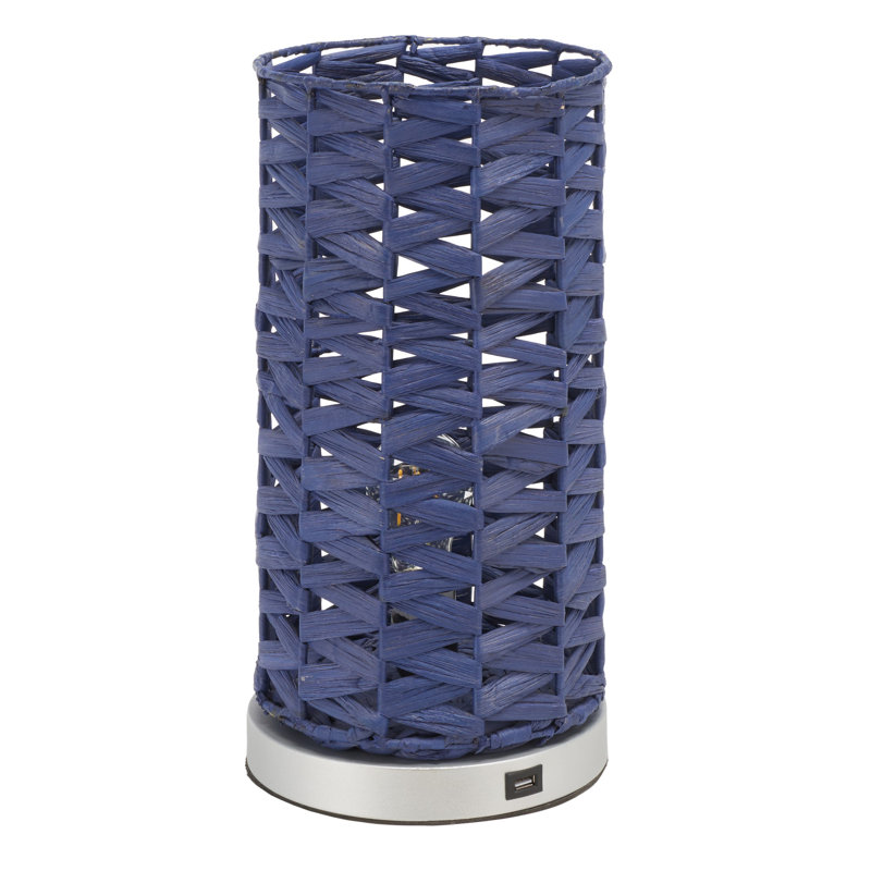 Orna USB Table Lamp, Blue, Chrome