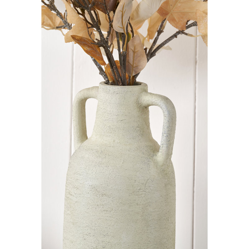 Terracotta Table Vase, Large, White