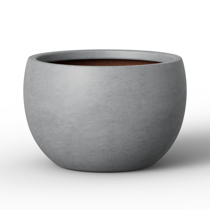 Gagnon Handmade Pot Planter, 13" H x 20" W x 20" D, Charcoal