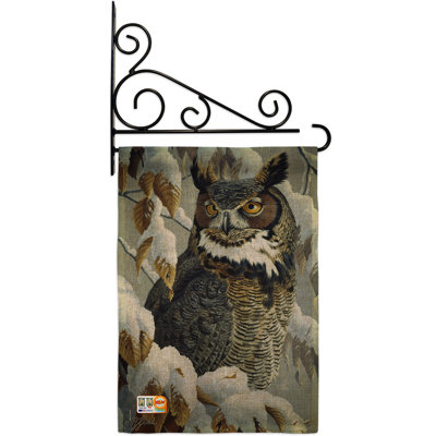 Très magnifique hibou à 2 côtés en polyester 19 po drapeau de jardin
