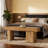 Solid Wood Bench, 47" Farmhouse Entryway Bench with Artistic Legs