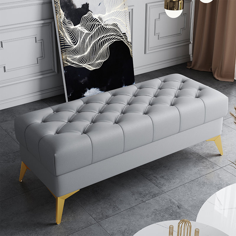 Banc avec revêtement, Gris, 17.72" H x 47.24" W x 19.69" D