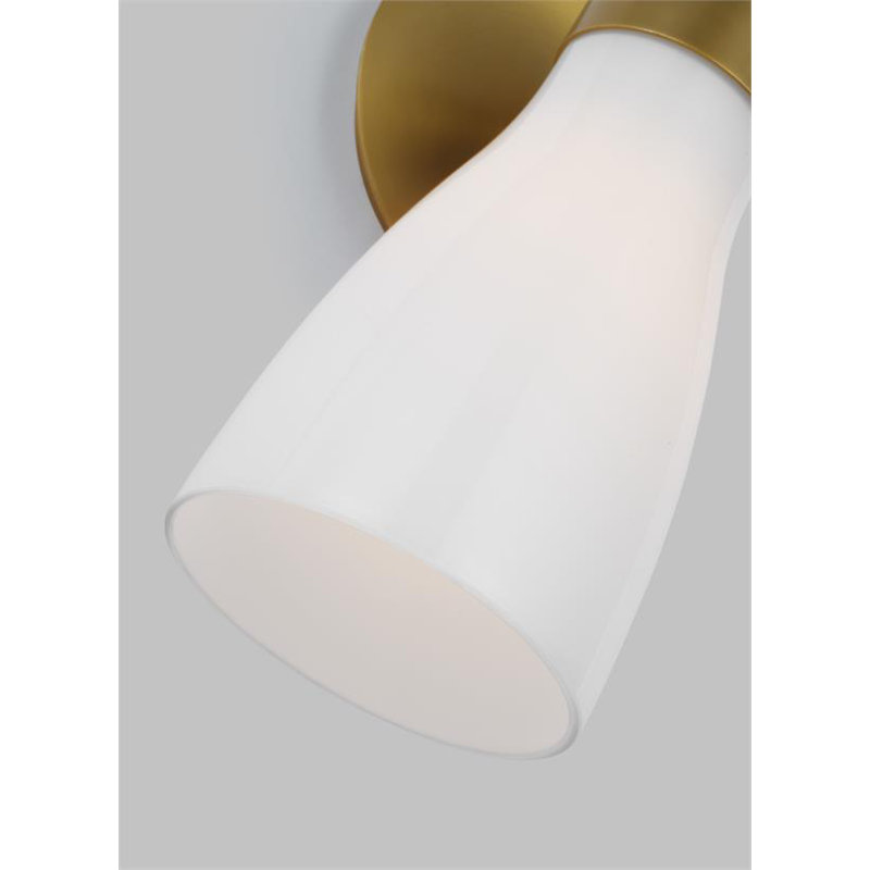 Moritz Vanity Light, White, Burnished Brass, 2