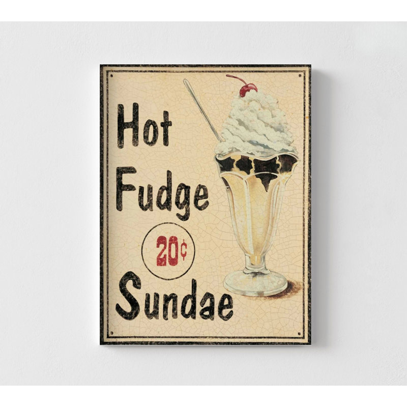«Sundae Ice Cream», affiche rétro, impression rétro, art mural, crème glacée, décoration amusante, cuisine, affiche murale