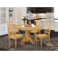 Ensemble de table de cuisine 5 pièces pour 4 personnes comprenant une table de salle à manger ovale avec rallonge papillon et 4 chaises en bois massif, chêne-1016550269-941342117-1016550264