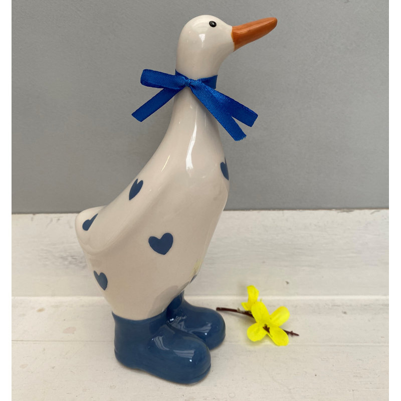 Tedesco Animals Statue, White/Blue, 19" H x 4" W x 4" D