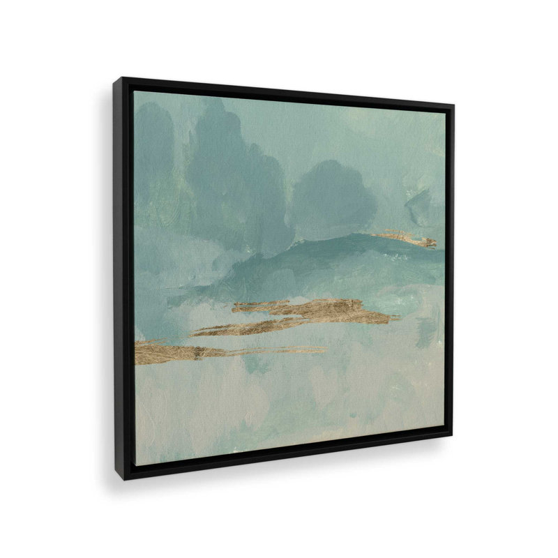Golden Threads Across the Sky I, reproduction sur toile dans un cadre, H 24,75 po x l 24,75 po, Noir satiné