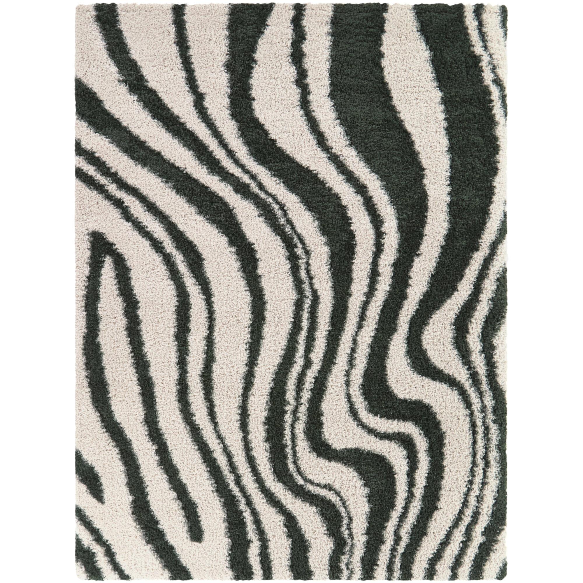 Ivy Bronx Burroughs Green Abstract Striped Area Rug | Wayfair