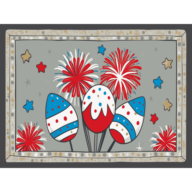 Tapis vacances des fêtes The Holiday Aisle®, Rectangulaire 7 pi x 10 pi