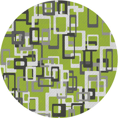 Tapis à motif géométrique vert