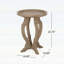 Élégante table d'appoint de style campagnard français avec piètement en forme de sablier et plateau rond à rebord, idéale pour ajouter une touche rustique à n'importe quelle pièce.