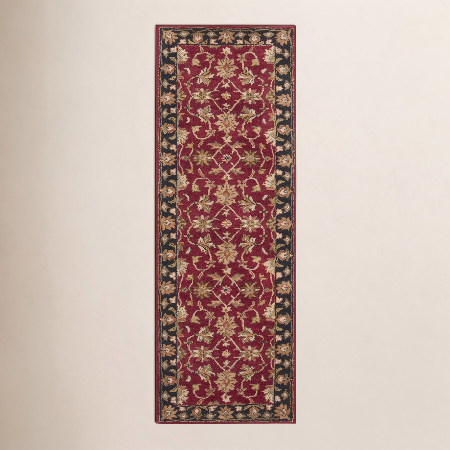 Byler Garnet Hand-Tufted Wool Oriental Rug, Runner 3' x 12'