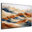 Extra Large Wall Art Fabric Print - Orange Abstract Mountain Waves Modern Living Room Decor - "Frame Assembly Required (Unfinished Frame)"-130840635
