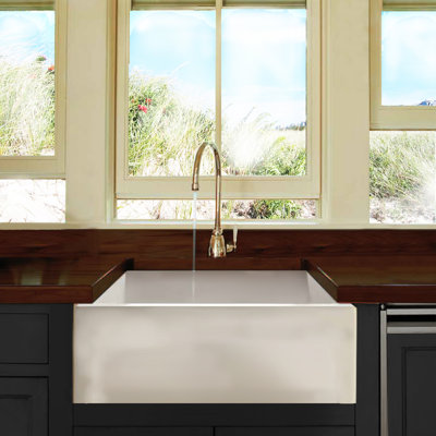 Pranav 24'' L Single Bowl Fireclay Kitchen Sink