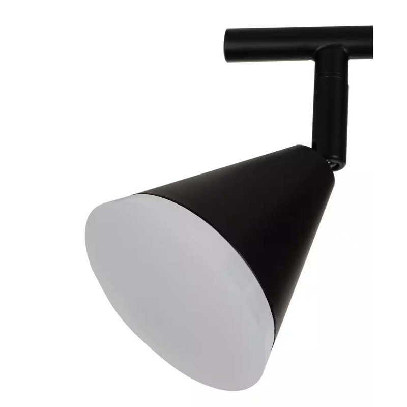 Matte Black and Frosted Acrylic 19'' 3-Light LED Track Bar Fixture