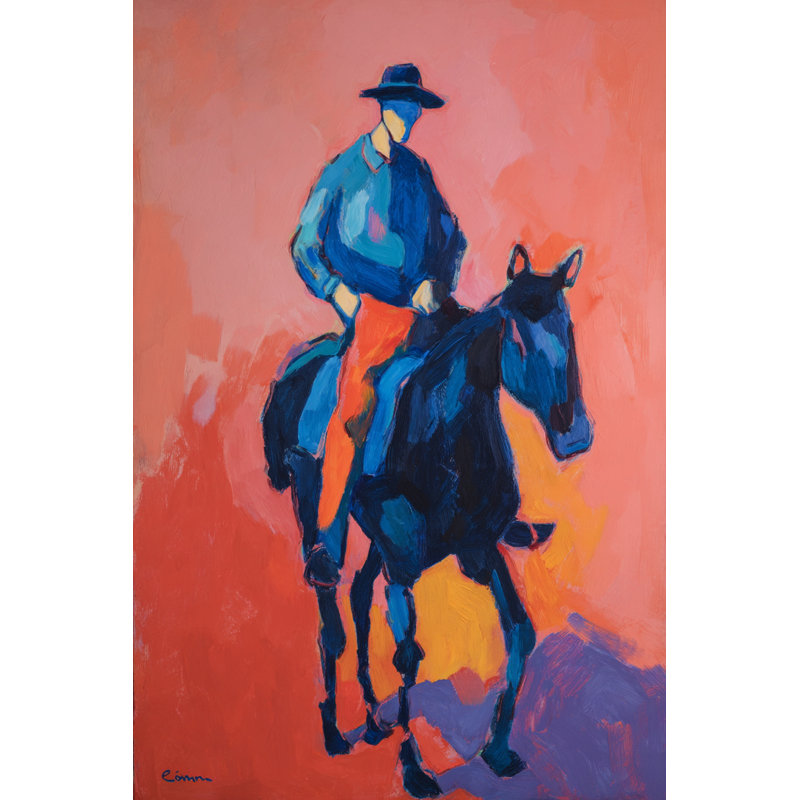 «Rider at Dusk», art mural sur toile tendue, H 48 po x l 36 po x P 1,5 po