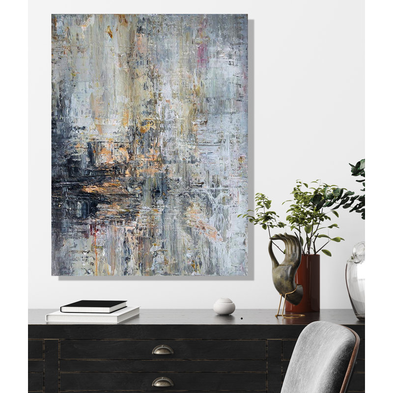 Golden Nugget On Giclee Canvas Hand Embellished Art, 24" H x 20" W x 1.75" D, Brown Framed Canvas