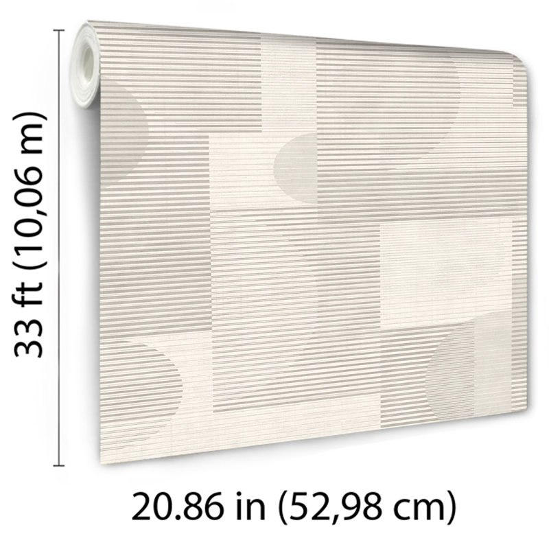 Papier peint géométrique Geo, Blanc