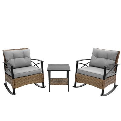 Ensemble de chaises berçantes 3 pièces