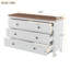Commode en bois de style campagnard rétro avec 6 tiroirs-1103526842