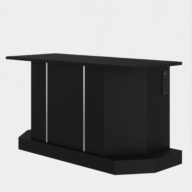 Support d'aquarium noir de 55 à 75 gallons avec prises de courant, armoire de rangement, couleur noire, capacité de 880 lb, aquarium non inclus