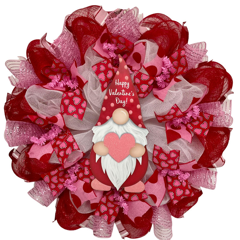 Couronne de gnome «Happy Valentines Day», 24 Inch