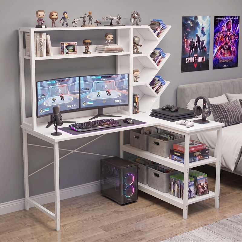 L-Shaped Computer Desk, White