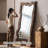 Zen-Style Pine Frame Wall-Mounted Full-Length Mirror-118769976