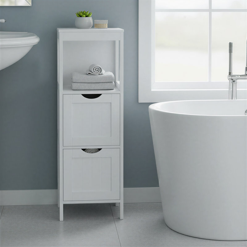  Lauderhill 12" W x 35" H x 12" D Free-Standing Bathroom Shelves, White