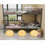 Lit superposé simple en métal pour enfants, conception convertible avec échelles et garde-corps, aucun sommier nécessaire-1100876831