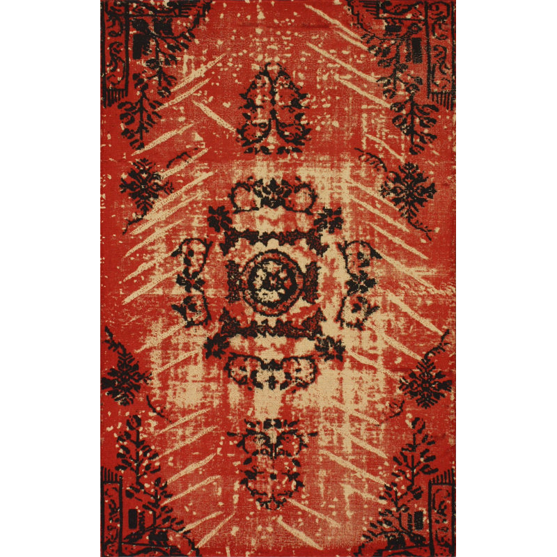 Tapis naturel rouge Kolor, 8 pi x 10 pi