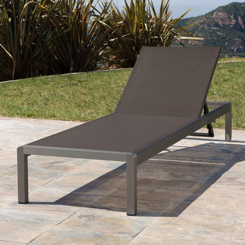 Chaise longue moderne pour piscine extérieure, Gris, 1, Gris