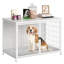 Mobilier de caisse pour chien de 39,4 po de L avec coussin, chenil en bois avec portes doubles, cage robuste pour petits / moyens / grands chiens